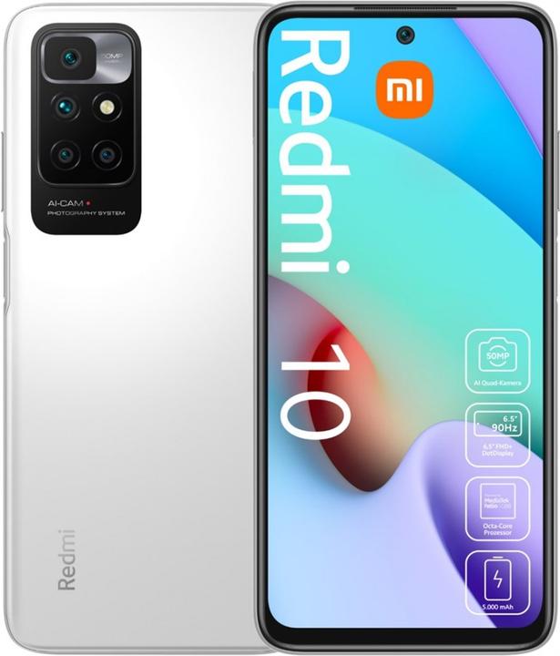 Immagine prodotto Xiaomi Redmi 10 (128 GB, Ciottolo Bianco, 6.50", Doppia SIM, 50 Mpx, 4G)