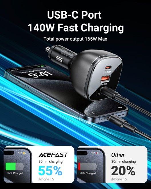 Produktbild Acefast B14 Car Charger Auto Ladegerät 165W