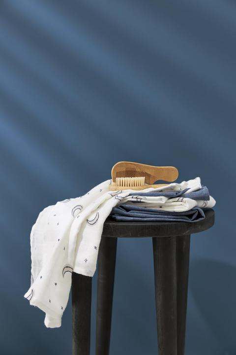 Productafbeelding Meyco Baby Moon Starter Set - Set van 9 - mousseline - indigo (70 cm, 70 cm)