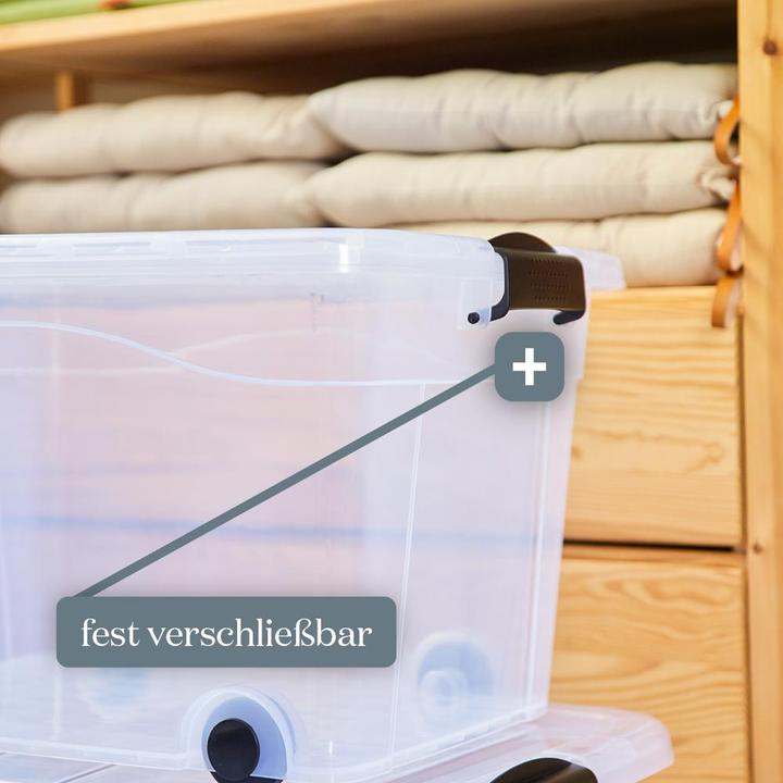 Produktbild Siena Home 2er Set Aufbewahrungsbox 20 l mit Rollen (45 x 33.5 x 25 cm, 42 l)