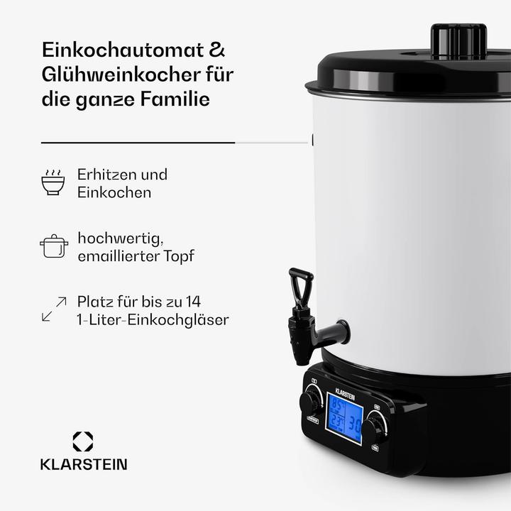 Image du produit Klarstein Digitaler Glühweinkocher & Einkochautomat mit Hahn (27 l)