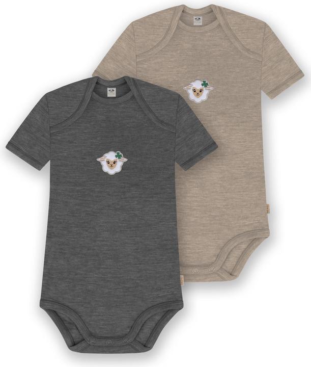 Normani 2er Set Baby Merino Body Kurzarm „Tauranga" - 9297
