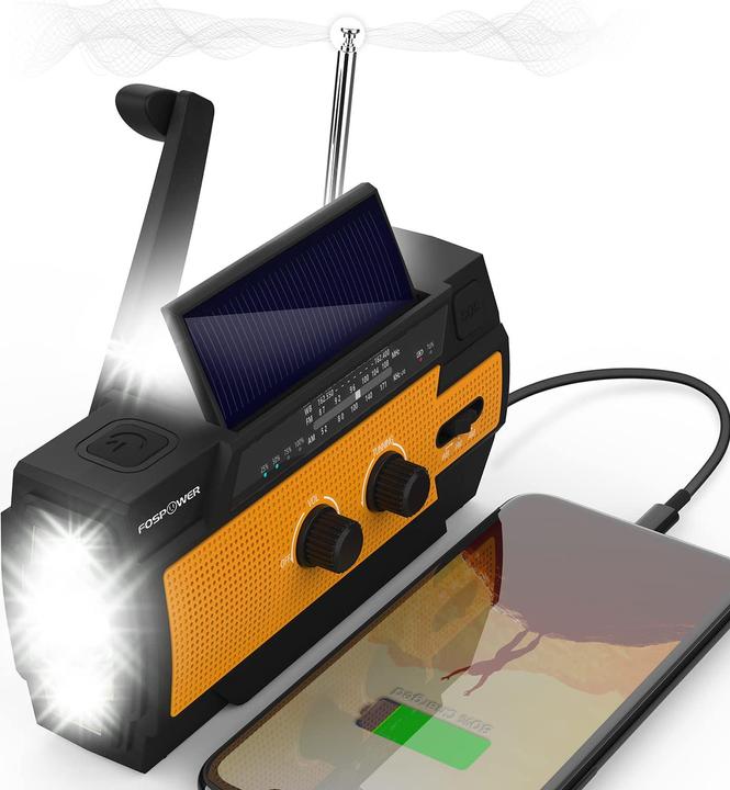 FosPower Notfal-Kurbelradio (AM, FM)