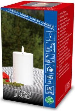 Produktbild LED Kunststoffkerze weiss 1871-100 Aussen 1871-100 6h Timer D7 H10cm 2xAA (1 x)