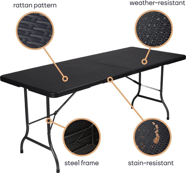 Actual product image Perel Folding table RattanOptik