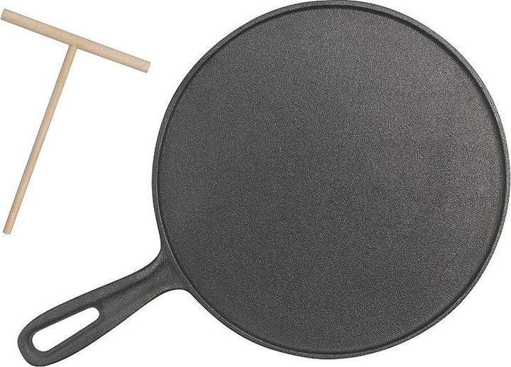 Produktbild Rosenstein & Söhne 2er-Set Gusseiserne Crêpe-Pfanne (28 cm, Pfannenset + Topfset, Gusseisen)