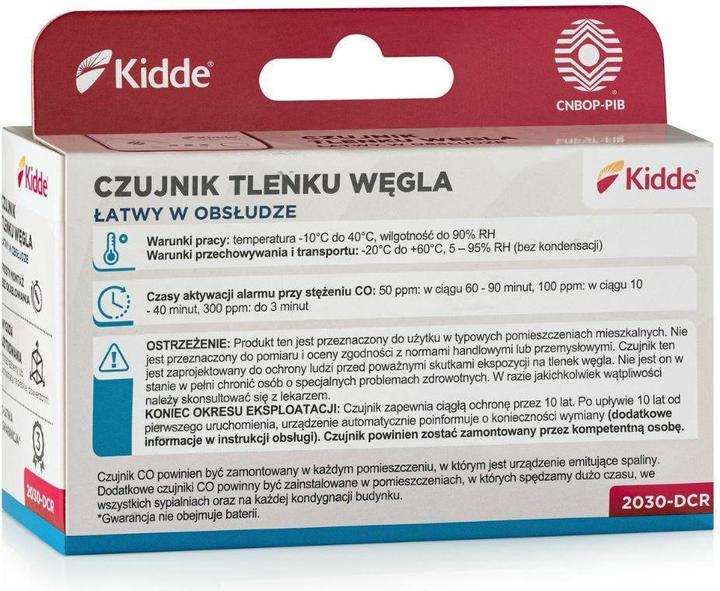 Energie-Label Kidde Czujnik tlenku węgla 2030-DSCR