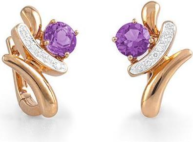 Breuning OHRSCHMUCK - E.AMETHYST/Brill. 0,072 Ct. H/si (585, - Gold)
