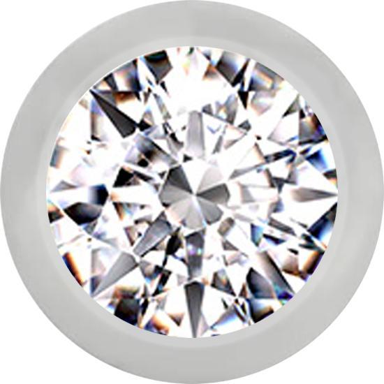 Star Piercing Micro Kugel silber mit Kristall silber (ohne Messing, Chirurgenstahl 316L)