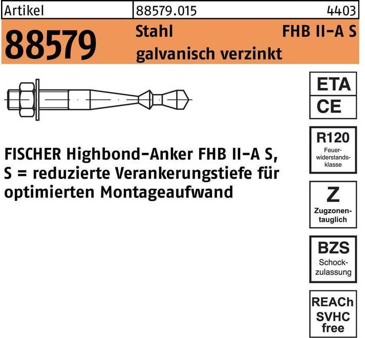 Productafbeelding Fischer Highbond anker R 88579 M 16 x 95/165 verzinkt staal (10 Pcs.)