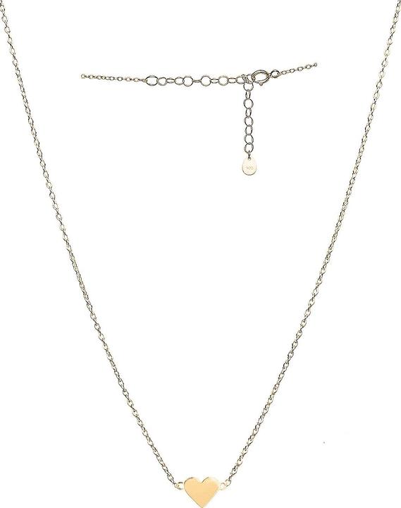 Leyda Herzkette Herz (Silber 925 1 Mikron Gelb Vergoldet 18k, 18.5 cm)
