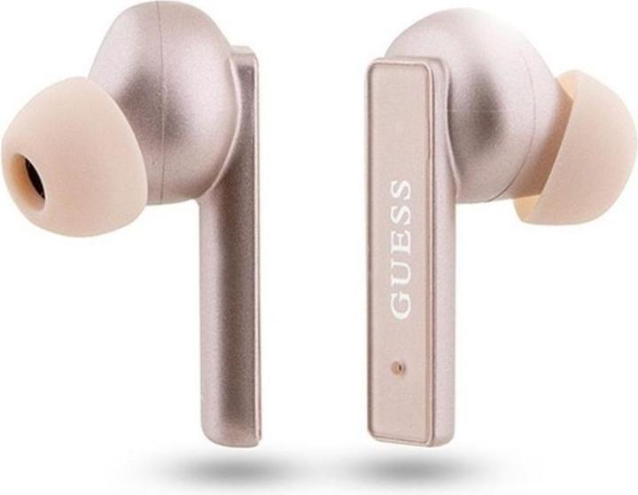 Produktbild Guess słuchawki Bluetooth GUTWSSU20ALEGP TWS + stacja dokująca różowo złoty/rose gold Printed Logo (5 h, Kabellos)
