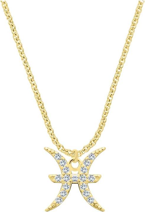 Candy Halskette Sternzeichen Fische, 925 Sterling Silber, vergoldet (925 Sterling Silber, 18k vergoldet, 42 - 45 cm)