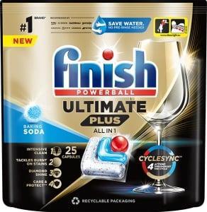 Finish Dishwash Caps Baking Soda 25pcs (Tabs, 25 Washing cycles)