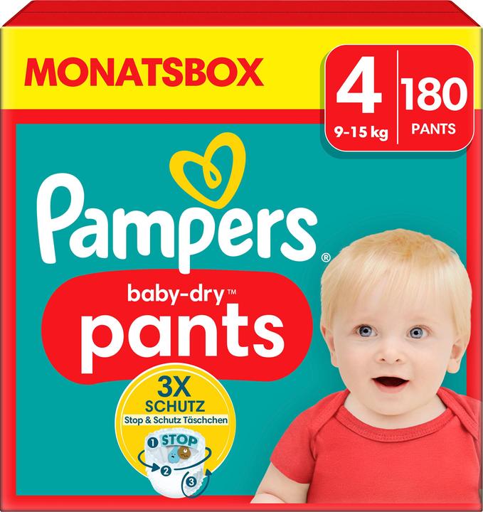 Pampers Baby-Dry Pants (Size 4, Monthly box, 180 Piece)