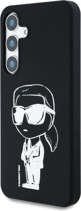 Actual product image Karl Lagerfeld Etui Silicone Graffiti Ikonik Printed Logo MagSafe Samsung Galaxy S25 czarny (Samsung Galaxy S25)