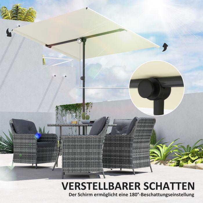 Produktbild Swisshandel24 Sonnenschirm 180 Grad drehbar Höhenverstellbar Alu 150x205cm Beige (2.05 m)