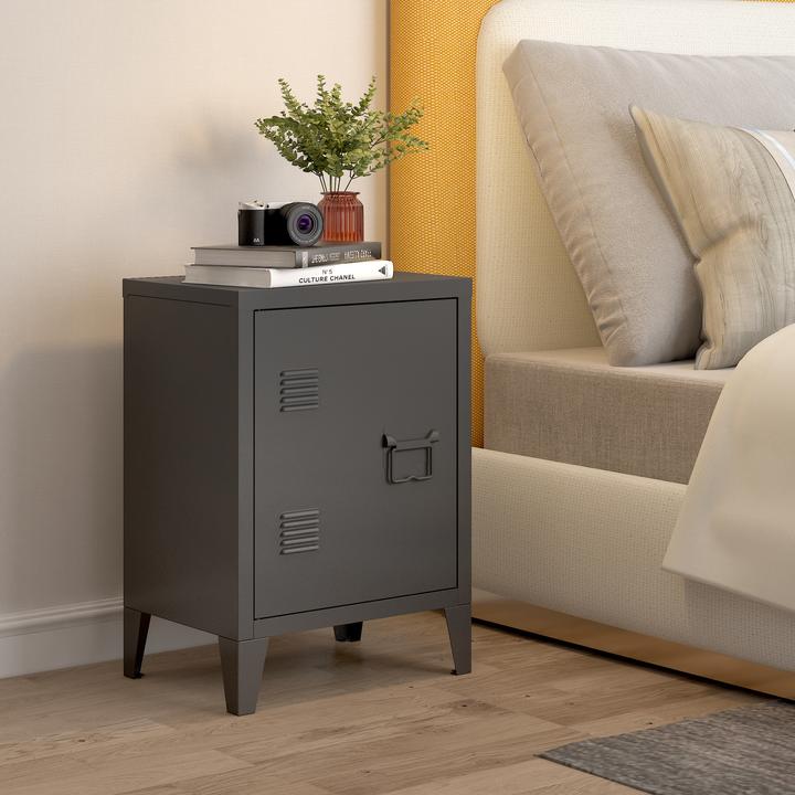 Produktbild En.Casa Nachtschrank Inari 2er Set Türgriff rechts und links Schwarz