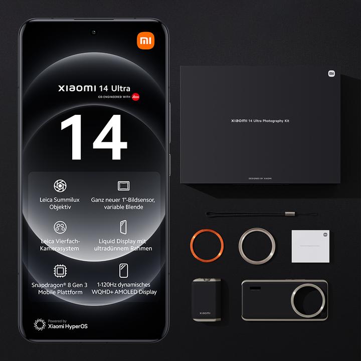 Produktbild Xiaomi 14 Ultra (512 GB, Black, 6.70", Dual SIM, 50 Mpx, 5G)
