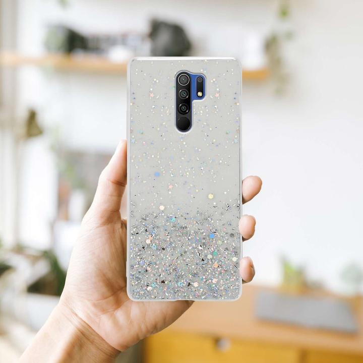 Actual product image Cadorabo Bumper Case for Xiaomi RedMi 9 TPU funkelnder Glitter (Xiaomi Redmi 9)