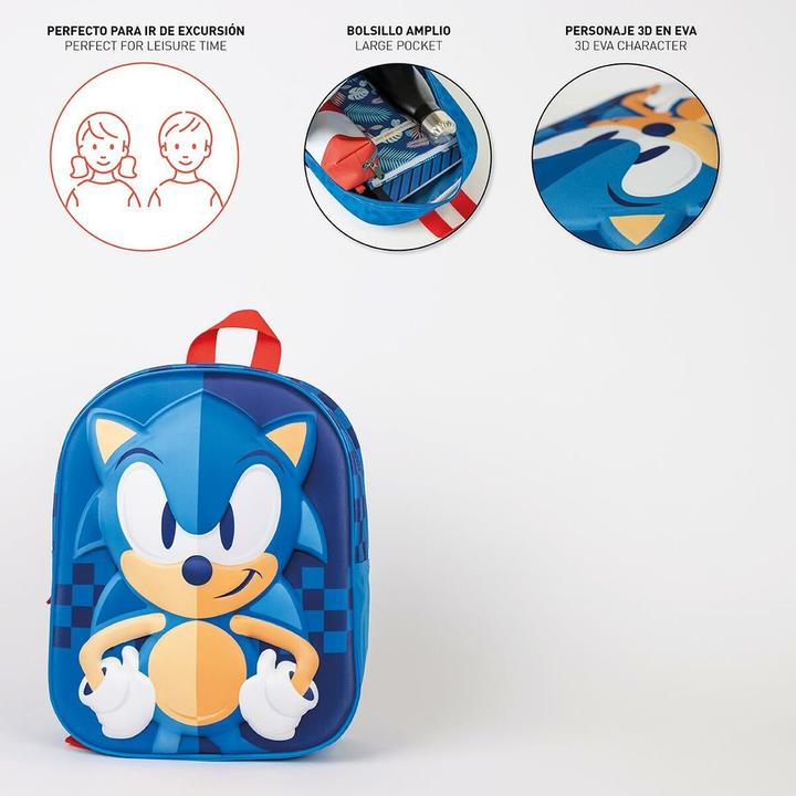 Actual product image Jakks Pacific School rucksack Sonic Blue 25 x 31 x 10 cm