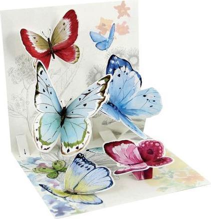 Up with paper Biglietto Pop-Up Biglietto con motivo a farfalla (1 pz.)