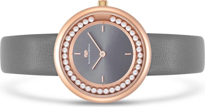 Produktbild Damen Quarzuhr Pearl Echtleder Grau - 32216 (Analoguhr, 32 mm)