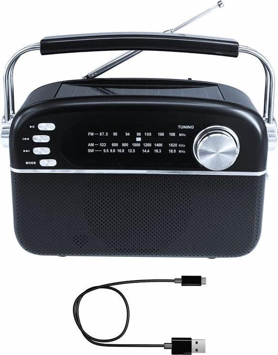 Image du produit Manta Radio portable FM/AW/SW avec panneau solaire (AM, FM, Bluetooth)