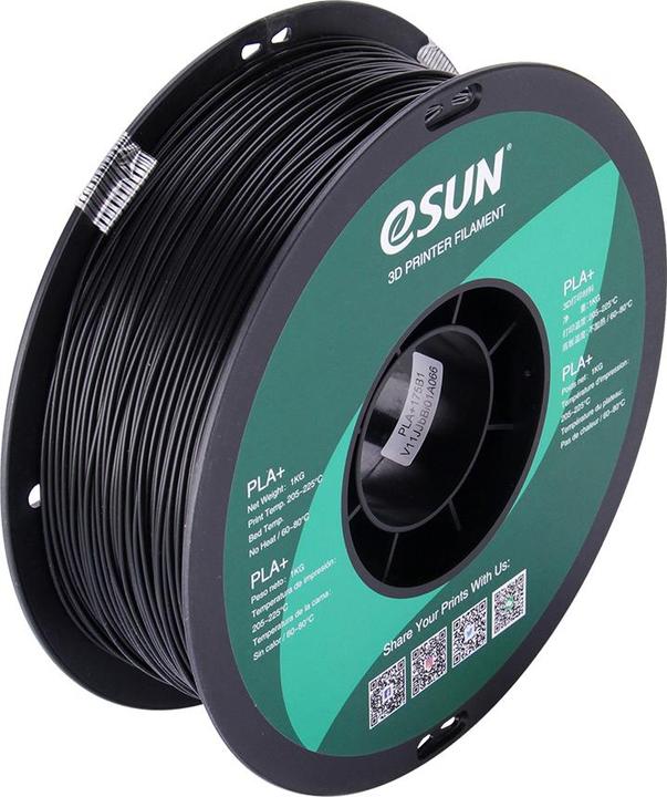 eSUN PLA+ 1,75 mm nero 1Kg (PLA+, 1.75 mm, 1000 g, Nero)