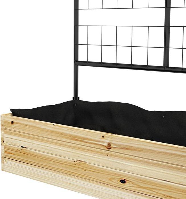 Produktbild Swisshandel24 Hochbeet mit Rankhilfe, Pflanzkasten aus Holz, Kräuterbeet, Blumenkasten für Garten, Balkon, Naturho