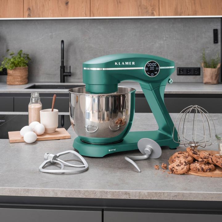 Produktbild KLAMER Küchenmaschine, Knetmaschine mit 6 Liter Edelstahl Schüssel (1800 W)