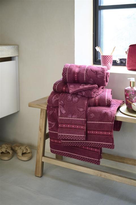 Produktbild PIP Studio Jasmin Jaquard Waschhandschuh dark pink 16x22cm (1 Stück)
