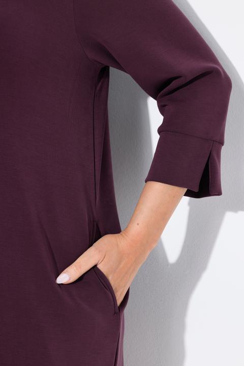 Produktbild Ulla Popken Sweatkleid, V-Ausschnitt, 3/4-Arm, Modalmix (56)