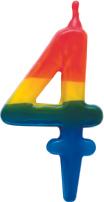 Produktbild Procos Geburtstagskerze "Zahl 4" Regenbogen