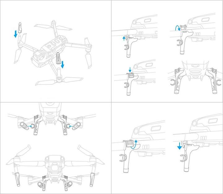 Image du produit Pgytech Rallonge de train d'atterrissage et phares à double LED (Support d'atterrissage pour drones, DJI Mavic 2)