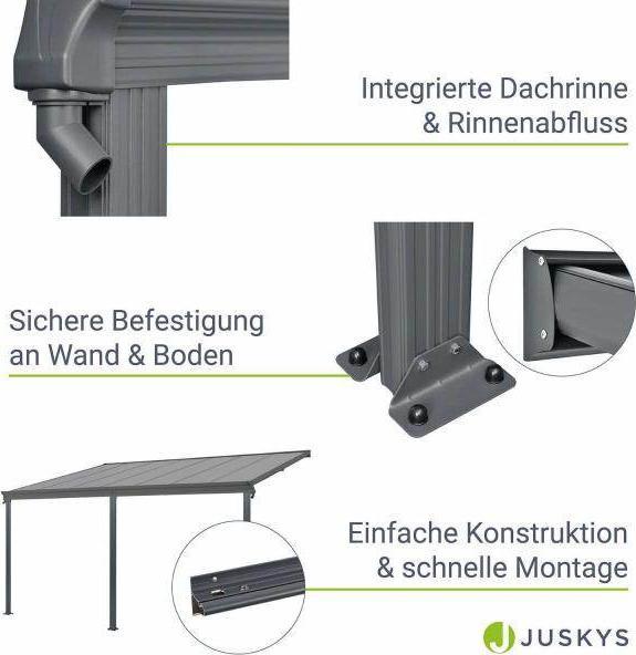 Produktbild Juskys Terrassenüberdachung Terrassendach Borneo