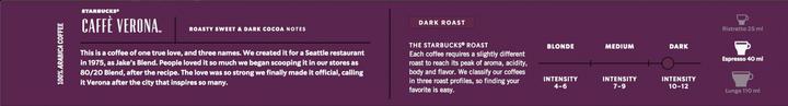 Immagine prodotto Starbucks Caffè Verona by Nespresso Dark Roast (10 x Porta.)