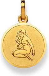Image du produit Natsumi Schmuck Pendentif Signe du zodiaque Vierge en or 18K/750 rond avec ange (750/18 K Or jaune)