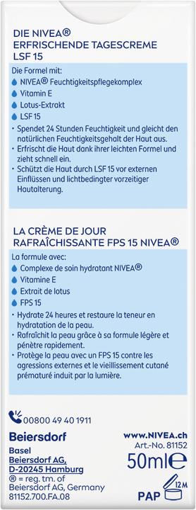 Image du produit NIVEA Erfrischende Tagescreme LSF 15 (50 ml, Crème de jour, SPF 15)