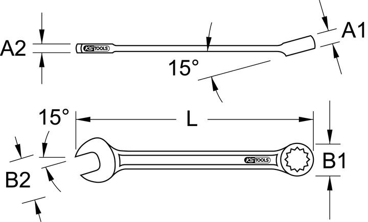 Actual product image KS Tools Combination wrench angled (15/16")