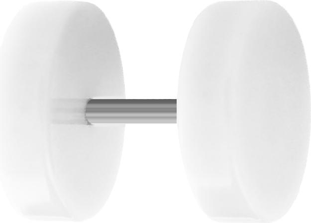 Star Piercing Fake Plug weiss (ohne Messing, Acryl)