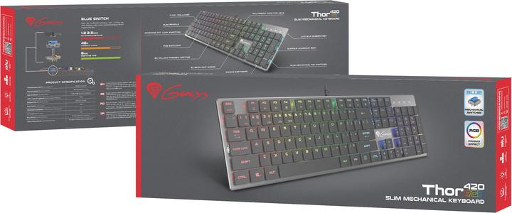 Image du produit Genesis Clavier Thor 420 RGB USB AZERTY US anglais (US, Filaire)