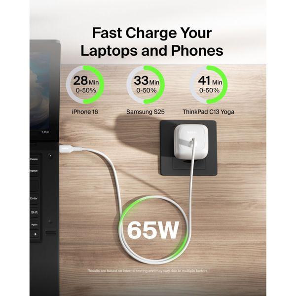 Immagine prodotto Belkin BOOST Charge 65W USB-C Ladegerät PD und PPS WCA011kqWH (65 W)