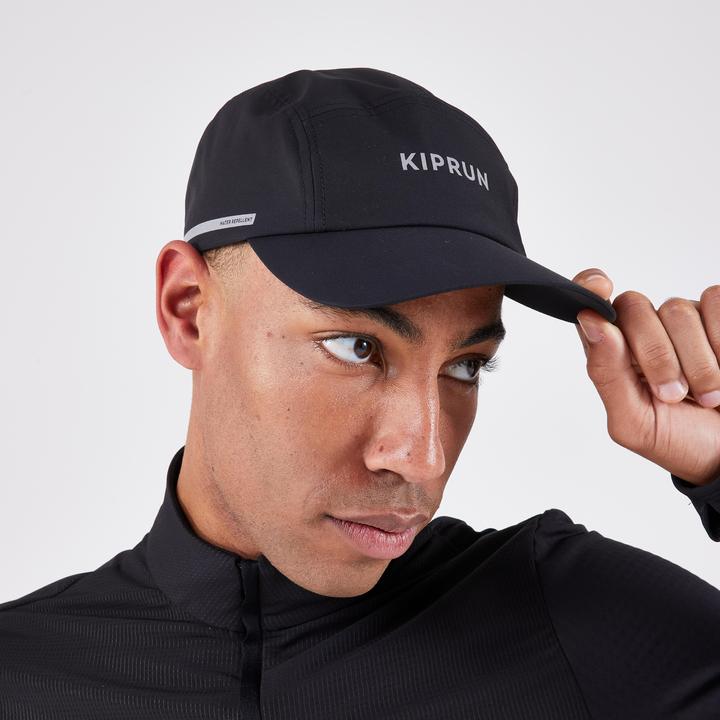 Produktbild Kiprun Lauf-Cap Schirmmütze 5 Panel Regen wasserabweisend - schwarz