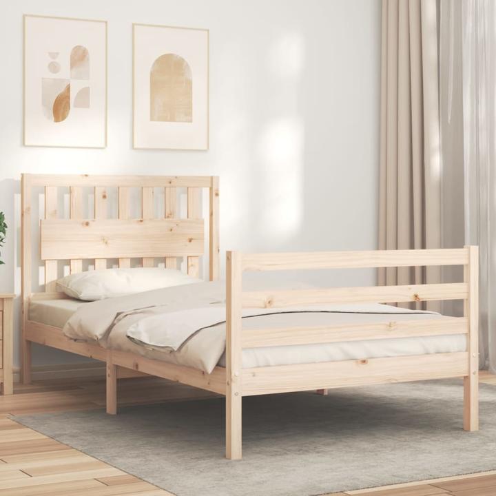 Actual product image VidaXL Massivholzbett mit Kopfteil 100x200 cm (100 x 200 cm)