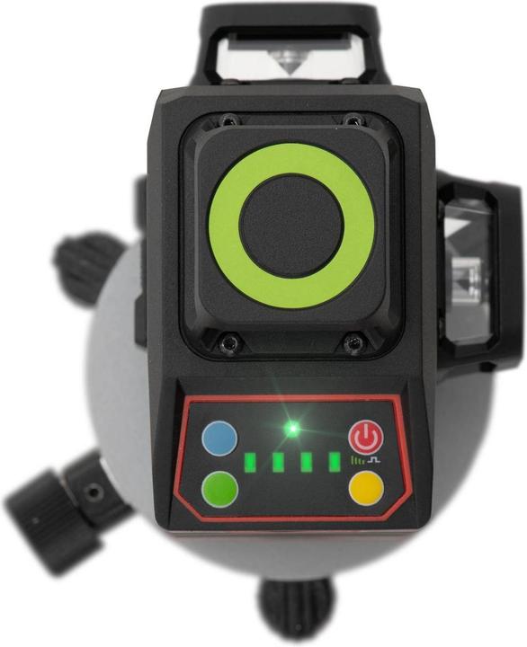 Actual product image Steinberg 360°-Cross line laser with carrying bag - green - 15-30 m - self-leveling - mini tripod - remote