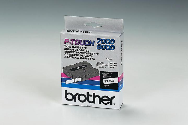 Actual product image Brother Tx-221 (0.90 cm, White, Black)