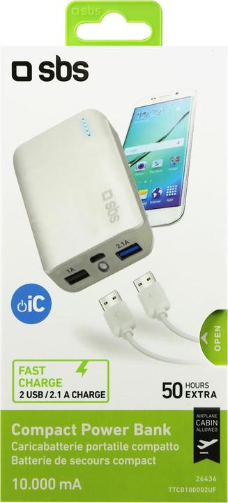 Immagine prodotto SBS Powerbank con carica rapida e 10000 mAh (10000 mAh, 37 Wh)