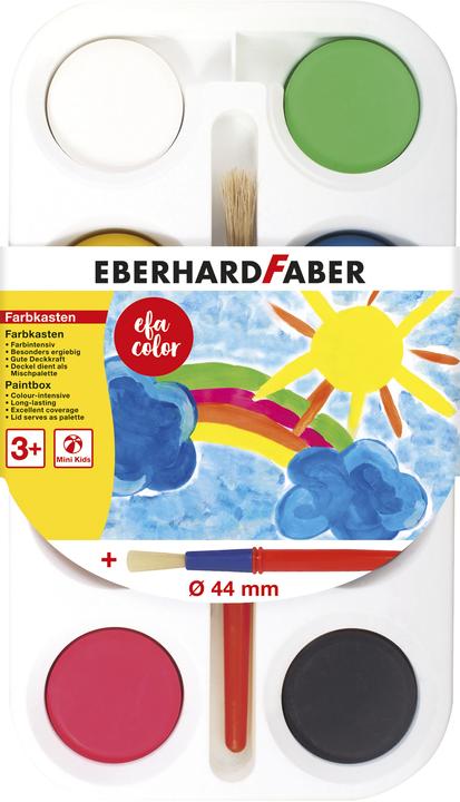 Produktbild Magni Eberhard Faber 577008 - EFA Color Farbkasten mit 8 Farbtabletten und Pinsel, Deckel als Mischpalette (Sortiert)