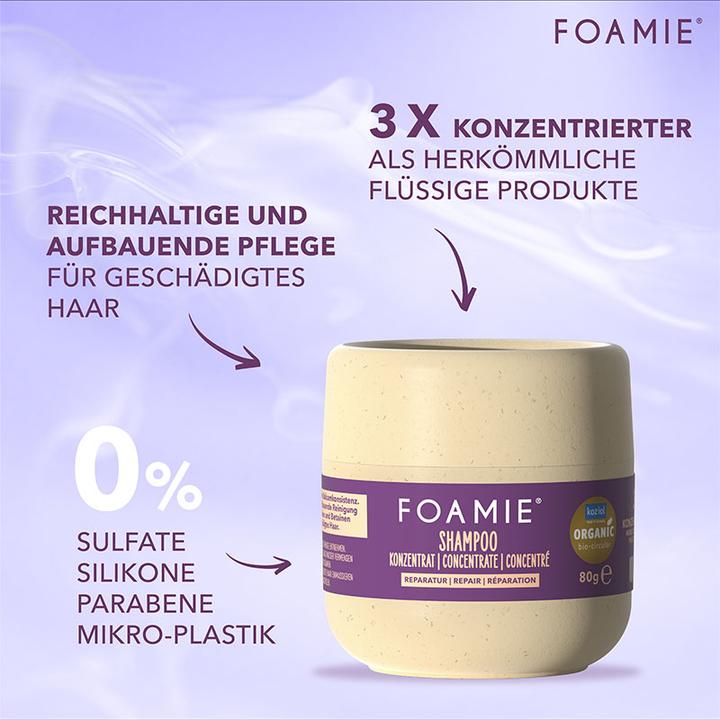Actual product image Foamie Concentrate Shampoo Repair - 80g (Solid shampoo)